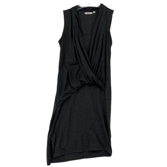 Athleta Duet Wrap Surplice Dress Size S Gray Sleeveless Stretch Knit Bodycon - Picture 2 of 13
